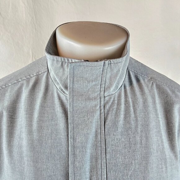 Matte Grey Jacket Mens Large Grey House of Grey Golf Casual Full Zip Hook Loop - Picture 2 of 12